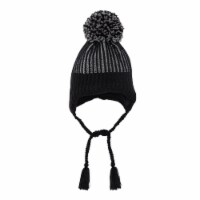 Earflap Knit Hat Black