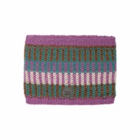 Striped Knit Necktube Purple, Green, Brown And White