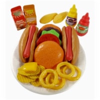 AZImport PS8010 Fast Food Play Set for Kids, Includes Burger, Hot Dog, Potato Chips, Onion Ri