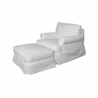 Sunset Trading Horizon Slipcovered Chair & Ottoman Peyton Pearl