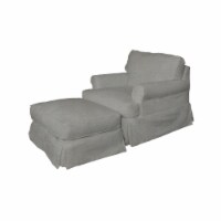 Sunset Trading Horizon Slipcovered Chair & Ottoman Peyton Slate