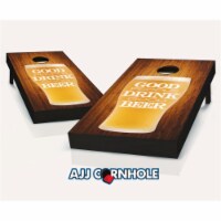 AJJCornhole 107-GoodPeopleGoodBeer Good People Drink Good Beer Theme Cornhole Set with Bags -