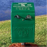Dogipot 1005-2 Dog Valet Polyethylene Pet Waste Station & Receptacle- Forest Green