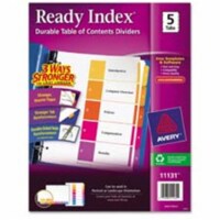 Avery Consumer Products Ready Index Dividers- 1-12 Tab- 3HP- 8-.50in.x11in.- 6-ST- Asst
