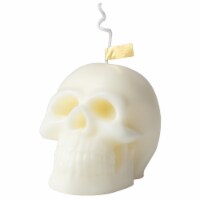 Halloween Skull Candle, Handcrafted Gothic Décor, English Pear & Freesia