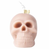 Halloween Skull Candle, Handcrafted Gothic Décor, Rose