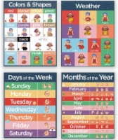 Hubble Bubble Kids ASL Posters - 4 Pack, 16x20in, Dry Erase, USA