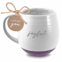 LCP 18693 18 oz Textured Joyful White Coffee Cup