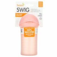 Boon SWIG Silicone Straw Cup - 9 oz. Straw Sippy Cup for 6m+ - Pink 