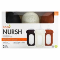 Boon Nursh Silicone Pouch Bottle Medium 3 Months + 3 Bottles - 8 oz (236 ml) Each