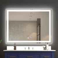 ExBrite 48  W x 36  H Bathroom Led Light Mirror Dimmable Front or Back Lighting Mirror Back