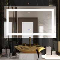ExBrite 40 W x 24 H,Anti Fog,Dimmable,LED Bathroom Mirror 40 x 24 inch