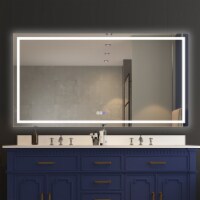 ExBrite 72 W x 38 H LED Bathroom Mirror Anti Fog Wall Mounted Light Mirrors