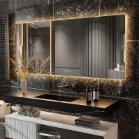ExBrite 72x 36 inch LED Mirror Bathroom Vanity Mirrors with Lights Gold, Wall Mounted