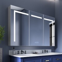 ExBrite 60 W x 36 H LED Medicine Cabinet with Mirror Large Rectangular Aluminum Alloy
