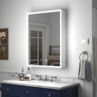 ExBrite 24 W x 32 H Led Lighted Medicine Cabinet Recessed or Surface Left Open