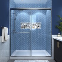 Glide 56-60 Wide x 70 High Sliding Framed Shower Door in Chrome Finish with Clear Glass