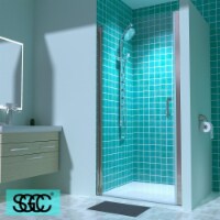 ExBrite 36-37.5 In. W X 72 in. H Pivot Frameless Glass Shower Door Nickel