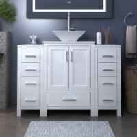 ExBrite 48“ Modern Wood Bathroom Vanity with Sink White