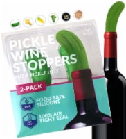 HAWWWY Pickle Wine Stopper Set - 2 Leak Proof - Gift Box Included