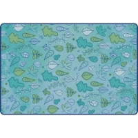 Carpets for Kids 49756 6 x 9 ft. KIDSoft Rectangle Falling Leaves Rug, Blue