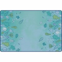Carpets for Kids 53757 7 ft. 6 in. x 12 ft. Rectangle KIDSoft Falling Leaves Border Rug, Blue