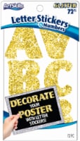 ArtSkills® Letters and Numbers Stickers - Gold Glitter Perspective: Main