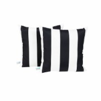 Bluewave All-Weather Reversible Table Mat Slate Grey & White Stripe Set Of 6