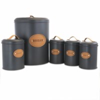 Megachef MG-440 Kitchen Food Storage & Organization Canister Set, Grey - 5 Piece