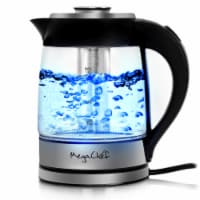 MegaChef MGKTL-1777 1.8 Litre Cordless Glass & Stainless Steel Electric Tea Kettle w Infuser