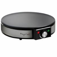 MegaChef Round Stainless Steel Crepe and Pancake Maker Breakfast Griddle, 12