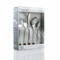 Megachef MCFW-GIBBOUS- MATTESILVER 4 in. Gibbous Flatware Utensil Set, Matte Silver - 20 Piec