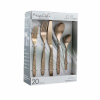 MegaChef Silverware Utensil Flatware Set, 20 Piece, Matte Rose Gold
