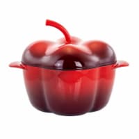 Megachef 3 qt. Pepper Shaped Enameled Cast Iron Casserole - Red