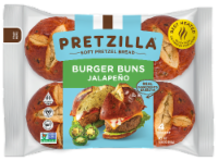 Pretzilla® Soft Pretzel Jalapeno Bread Burger Bun Perspective: Main