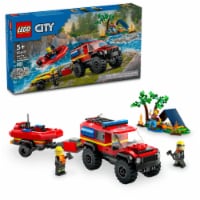 LEGO® City 4x4 Fire Truck with Rescue Boat Building Set Perspective: Main