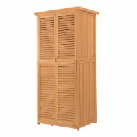 3' x 5' W Fir Backyard Garden Storage Shed w/ 2 Doors & Lock, Natural