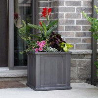 Mayne 4838-GRG 20 x 20 in. Cape Cod Square Planter, Graphite Gray