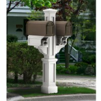 MAYNE 5811W Rockport Double Mailbox Post- White
