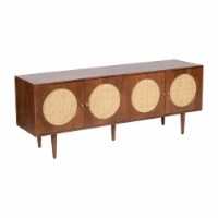 Wood, 63 l 4-door Console, Brown Kd