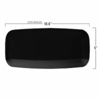 10.6  x 5  Solid Black Flat Raised Edge Rectangular Disposable Plastic Plates (120 Plates)