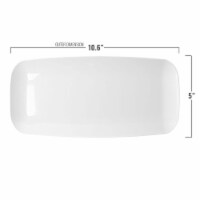 10.6  x 5  Solid White Flat Raised Edge Rectangular Disposable Plastic Plates (120 Plates)