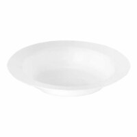7.5  Solid White Edge Rim Round Disposable Plastic Soup Bowls (120 Bowls)