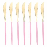 240 Knives - Gold with Pink Handle Moderno Disposable Plastic Dinner Knives