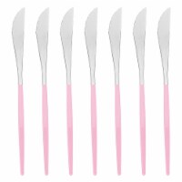240 Knives - Silver with Pink Handle Moderno Disposable Plastic Dinner Knives