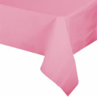 96 Tablecloths - 54" x 108" Pink Rectangular Disposable Plastic Tablecloths
