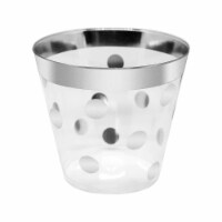 9 oz. Clear with Silver Dots Round Disposable Plastic Party Cups (240 Cups)