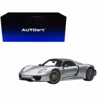 Porsche 918 Spyder Weissach Package Silver 1/12 Model Car by