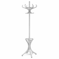 Wood Standing Hat Coat Rack Jacket Bag Hanger Tree 12 Hooks w/ Umbrella Stand