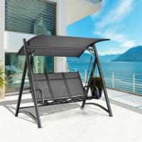 3-Person Patio Adjustable Canopy Swing Chair Outdoor w/ Aluminum Frame